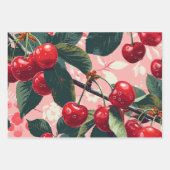 Fun Retro 'Cherry Pop' Rosa Geschenkpapier Set (Vorderseite 3)