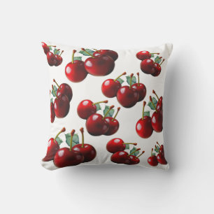 Fun Retro chic red Cherries Kissen