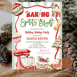 Fun Retro Christmas Baking Spirits Bright Einladung