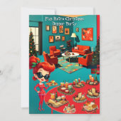 Fun Retro Christmas Dinner Party 1950s Lounge 2 Einladung (Vorderseite)