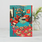 Fun Retro Christmas Dinner Party 1950s Lounge 2 Einladung (Stehend Vorderseite)