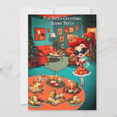 Fun Retro Christmas Dinner Party 1950s Lounge Einladung (Vorderseite)
