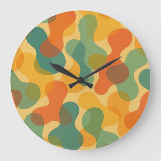 Fun Retro Classic Amorphous Shapes Art Pattern Große Wanduhr (Vorderseite)
