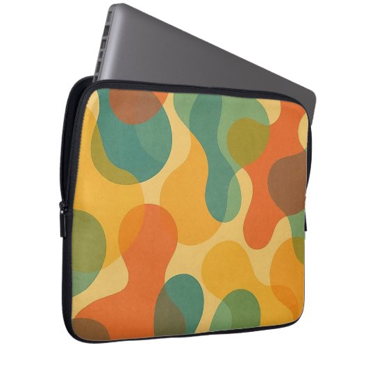 Fun Retro Classic Amorphous Shapes Art Pattern Laptopschutzhülle (Vorne Rechts)