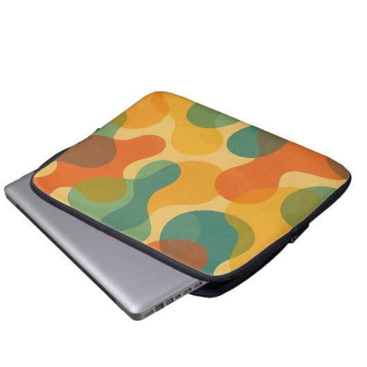 Fun Retro Classic Amorphous Shapes Art Pattern Laptopschutzhülle (Vorne Knopf)