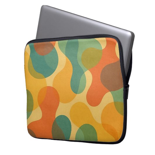 Fun Retro Classic Amorphous Shapes Art Pattern Laptopschutzhülle (Vorderseite Links)