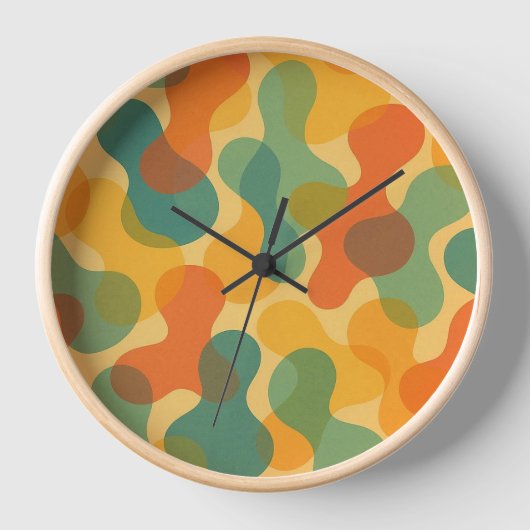 Fun Retro Classic Amorphous Shapes Art Pattern Uhr (Vorderseite)