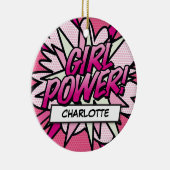 Fun Retro Comic Book GIRL POWER Keramik Ornament (Rechts)