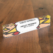 Fun Retro Comic Book Namensplakette (Seite)