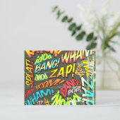 Fun Retro Comic Book Pop Art Postkarte (Stehend Vorderseite)