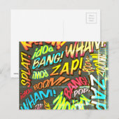 Fun Retro Comic Book Pop Art Postkarte (Vorne/Hinten)
