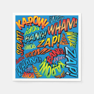 Fun Retro Comic Book Sounds Serviette