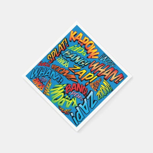 Fun Retro Comic Book Sounds Serviette (Ecke)