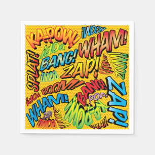 Fun Retro Comic Book Sounds Serviette