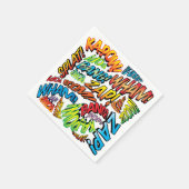 Fun Retro Comic Book Sounds Serviette (Ecke)
