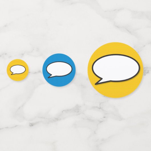 Fun Retro Comic Book Speech Bubble Konfetti (Vorderseiten)