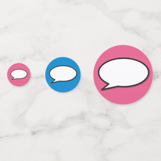 Fun Retro Comic Book Speech Bubble Konfetti (Rückseiten)