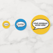 Fun Retro Comic Book Speech Bubble Konfetti (Vorderseiten)