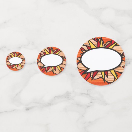 Fun Retro Comic Book Speech Bubble Konfetti (Vorderseiten)