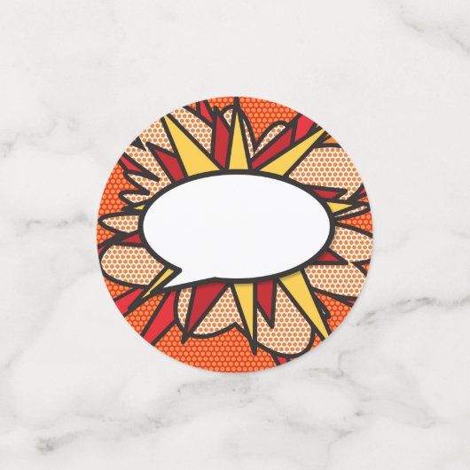 Fun Retro Comic Book Speech Bubble Konfetti (Klein Vorderseite)