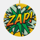 Fun Retro Comic Book Speech Bubble Message Keramik Ornament (Hinten)