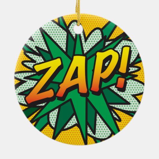 Fun Retro Comic Book Speech Bubble Message Keramik Ornament (Hinten)