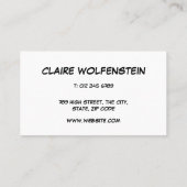 Fun Retro Comic Book Speech Bubble Message Visitenkarte (Rückseite)