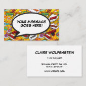 Fun Retro Comic Book Speech Bubble Message Visitenkarte (Vorne/Hinten)