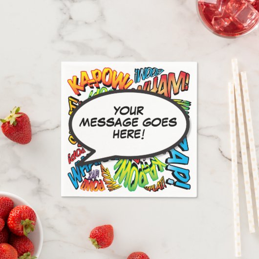 Fun Retro Comic Book Speech Bubble Serviette (Beispiel)