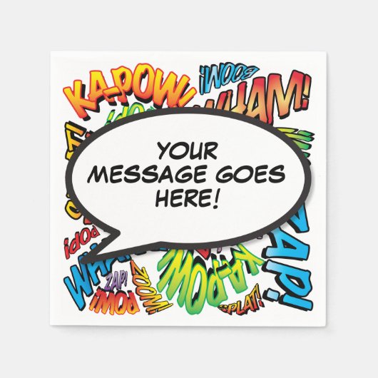 Fun Retro Comic Book Speech Bubble Serviette (Vorderseite)
