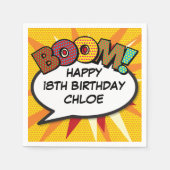 Fun Retro Comic Book Speech Bubble Serviette (Vorderseite)