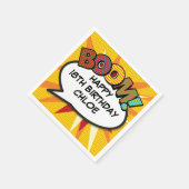 Fun Retro Comic Book Speech Bubble Serviette (Ecke)