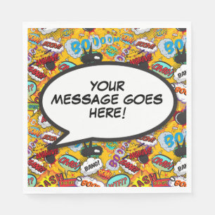 Fun Retro Comic Book Speech Bubble Serviette