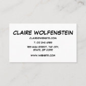 Fun Retro Comic Book Speech Buble HELLO Visitenkarte (Rückseite)