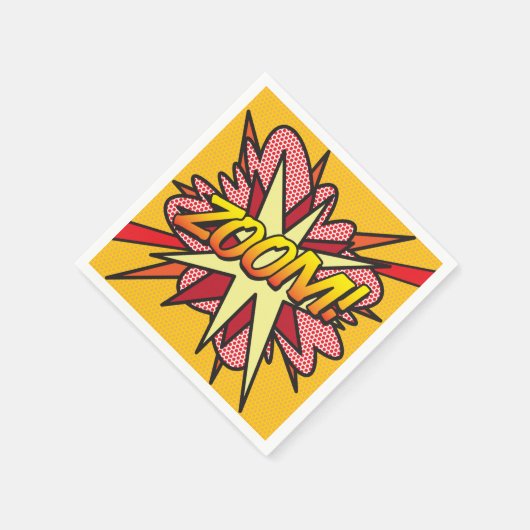 Fun Retro Comic Book ZOOM Serviette (Ecke)