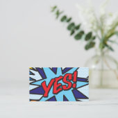 Fun Retro Comic Buch JA Visitenkarte (Stehend Vorderseite)