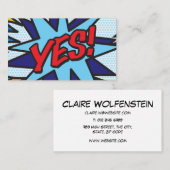 Fun Retro Comic Buch JA Visitenkarte (Vorne/Hinten)