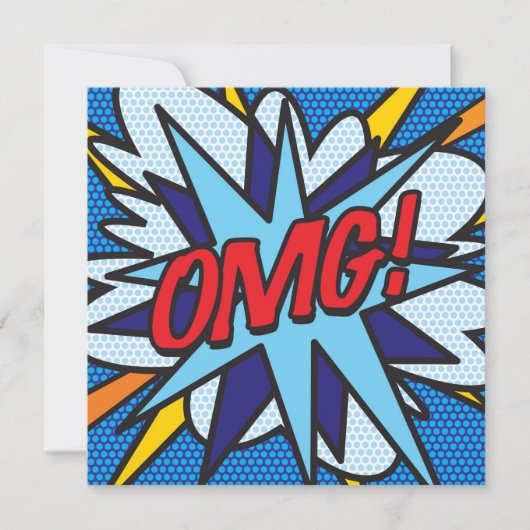 Fun Retro Comic Buch OMG Einladung (Vorderseite)