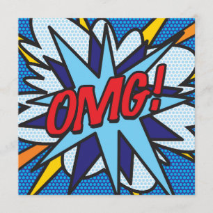 Fun Retro Comic Buch OMG Einladung