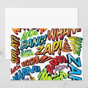 Fun Retro Comic Buch Pop Art Sounds Einladung