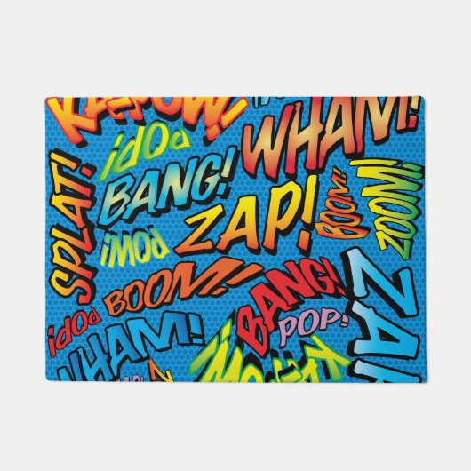 Fun Retro Comic Buch Pop Art Sounds Fußmatte (Vorderseite)