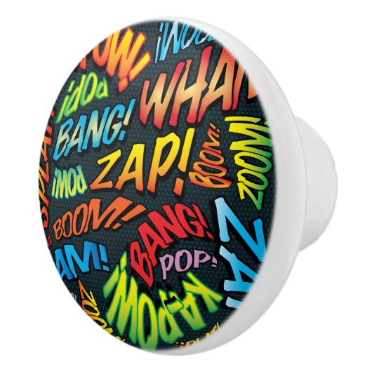 Fun Retro Comic Buch Pop Art Sounds Keramikknauf (Rechts)