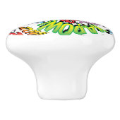 Fun Retro Comic Buch Pop Art Sounds Keramikknauf (Seitenansicht)