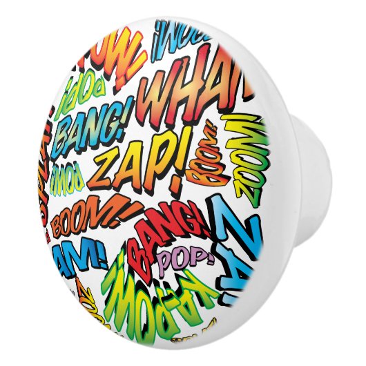 Fun Retro Comic Buch Pop Art Sounds Keramikknauf (Rechts)