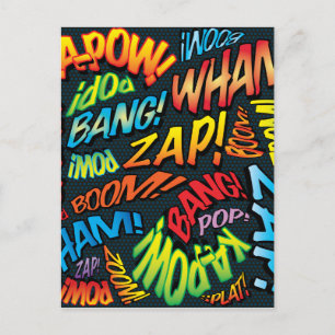Fun Retro Comic Buch Pop Art Sounds Postkarte