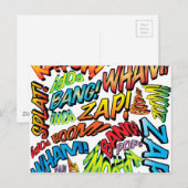 Fun Retro Comic Buch Pop Art Sounds Postkarte (Vorne/Hinten)