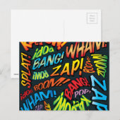 Fun Retro Comic Buch Pop Art Sounds Postkarte (Vorne/Hinten)