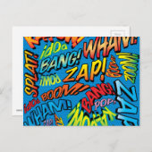 Fun Retro Comic Buch Pop Art Sounds Postkarte (Vorne/Hinten)