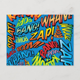 Fun Retro Comic Buch Pop Art Sounds Postkarte