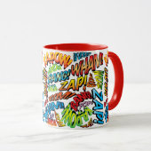Fun Retro Comic Buch Pop Art Sounds Tasse (VorderseiteRechts)